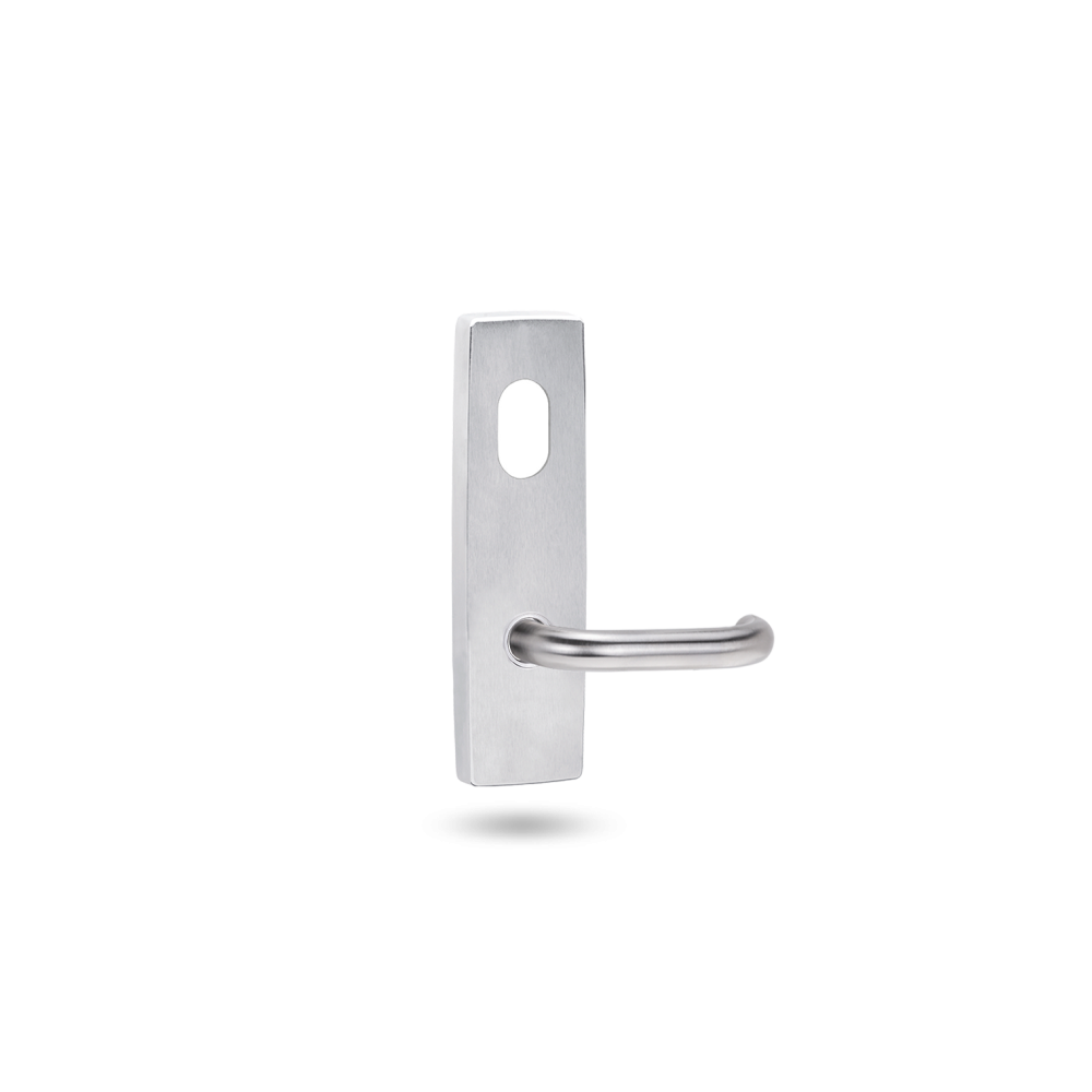 EXT SQ END PLATE - CYLINDER AND LEVER 70 SATIN CHROME