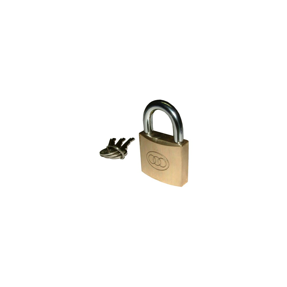 n.263 BRASS 32MM TRI-CIRCLE PADLOCK