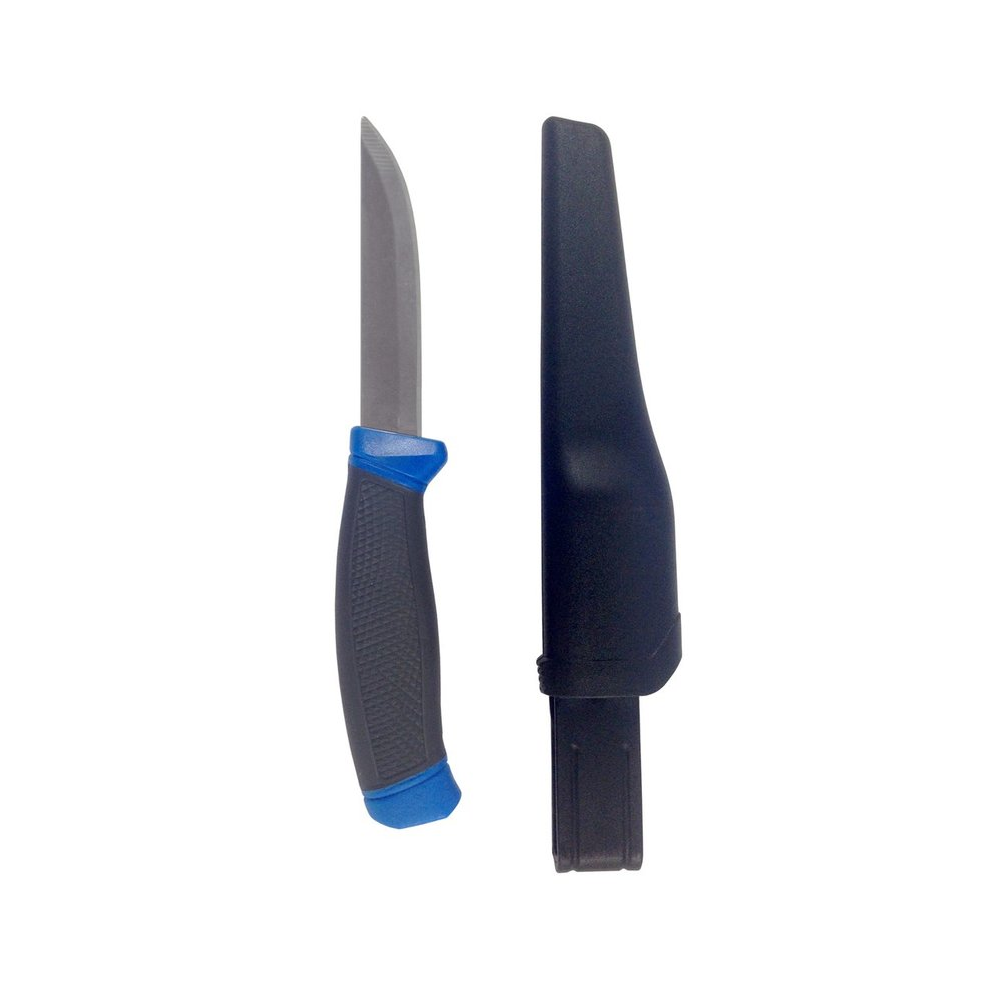BLUE BAIT KNIFE WITH BLACK SHEATH