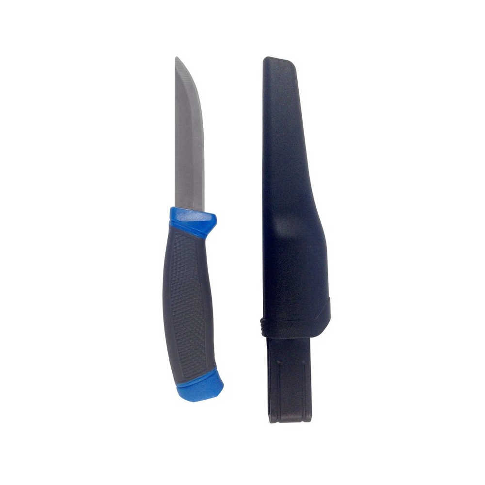 BLUE BAIT KNIFE WITH BLACK SHEATH