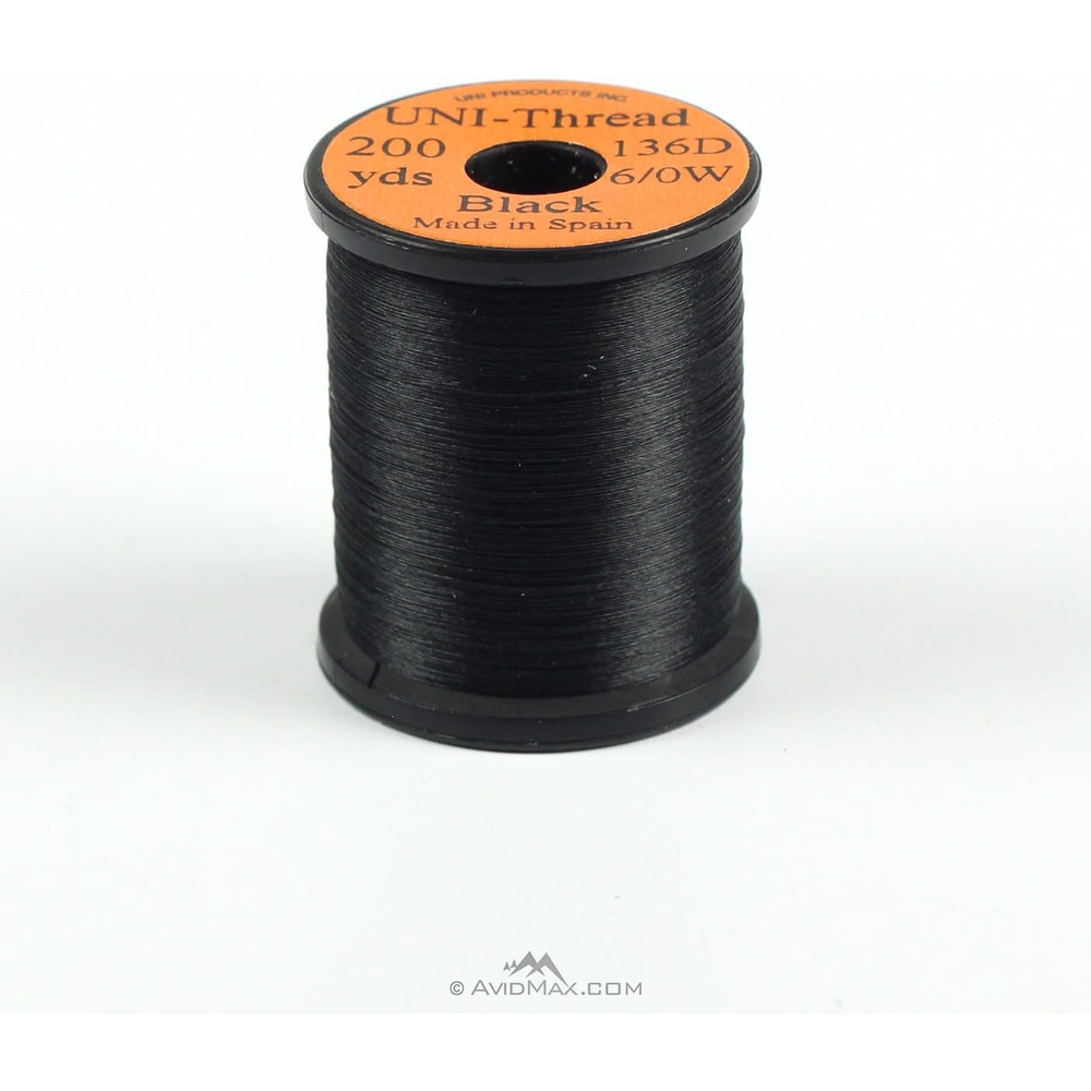 BLACK UNI THREAD 6/0 200YD WAXED