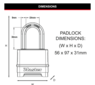 EXCELL COMBINATION LOCK 38MM SHACKLE