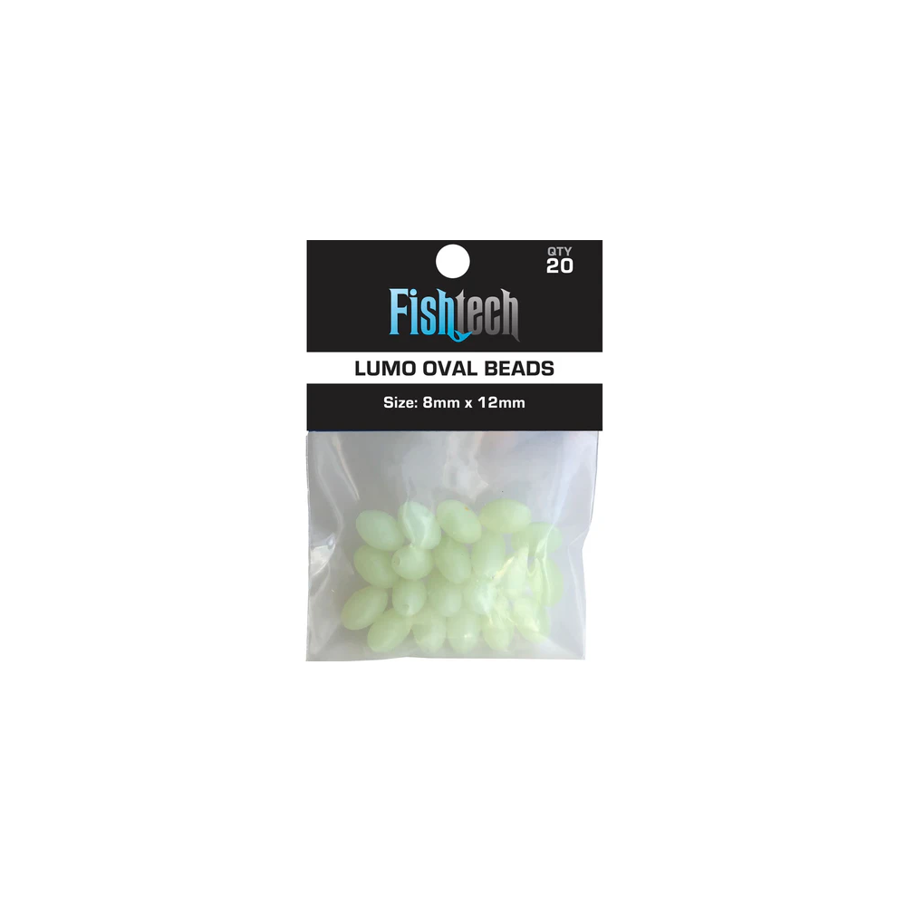 LUMO OVAL 8MM X 12MM BEADS - FISHTECH 20 PACK