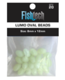 LUMO OVAL 8MM X 12MM BEADS - FISHTECH 20 PACK