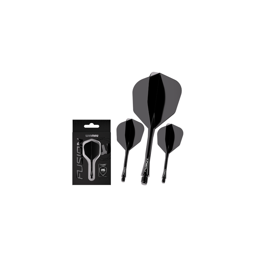 BLACK WINMAU FUSION FLIGHTS AND SHAFT SOLID