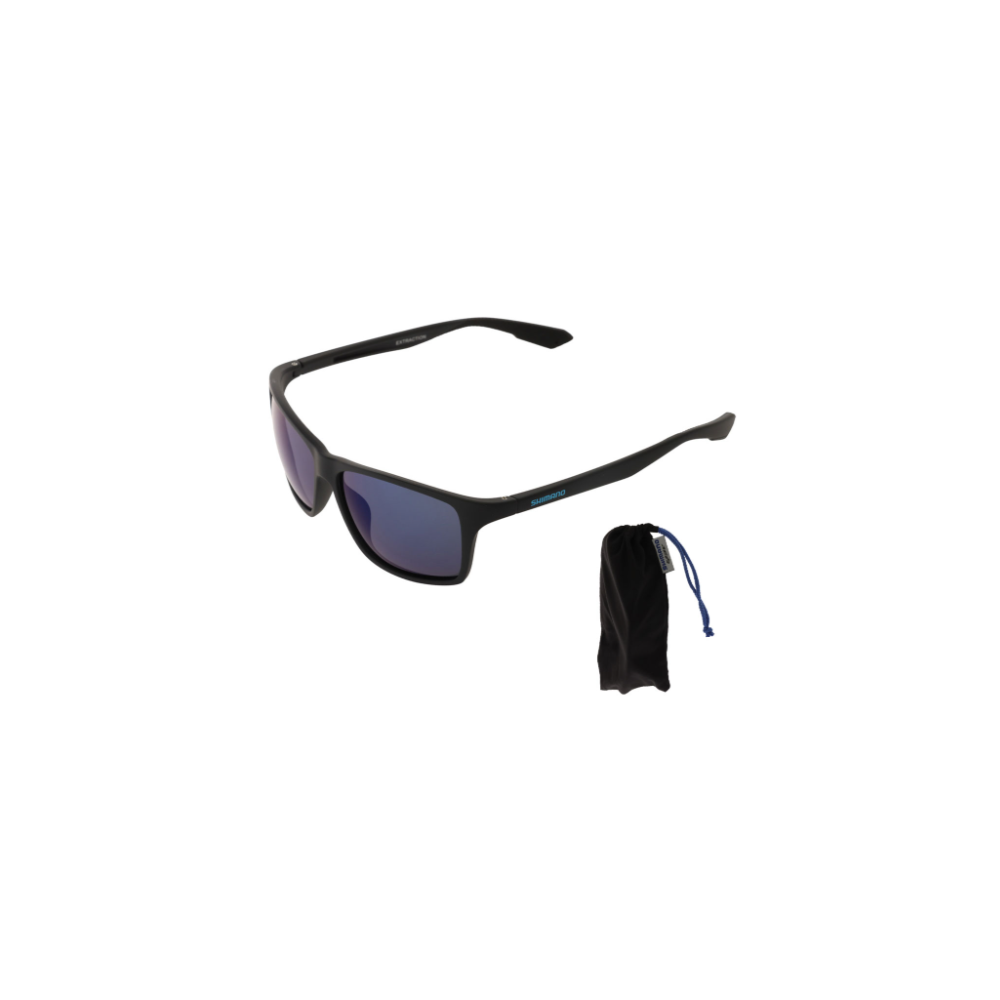 EXTRACTION SUNGLASSES - MATTE BLACK/BLUE MIRROR LENS- SHIMANO  