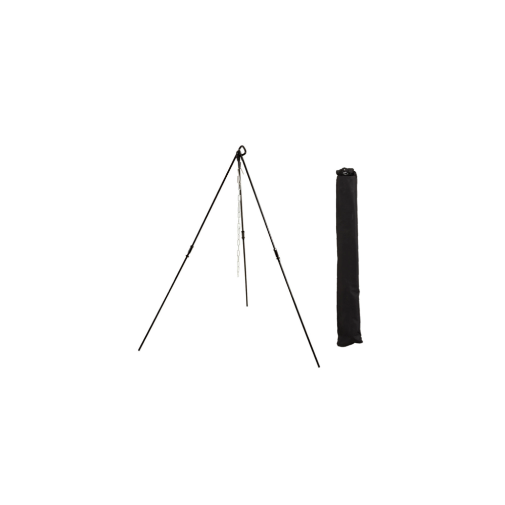 90CM CAMP OVEN TRIPOD - STEEL/BLACK - WILDTRAK