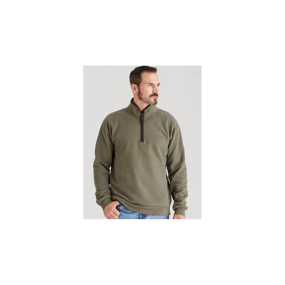 OLIVE BRANCASTER 1/4 ZIP - RIDGELINE
