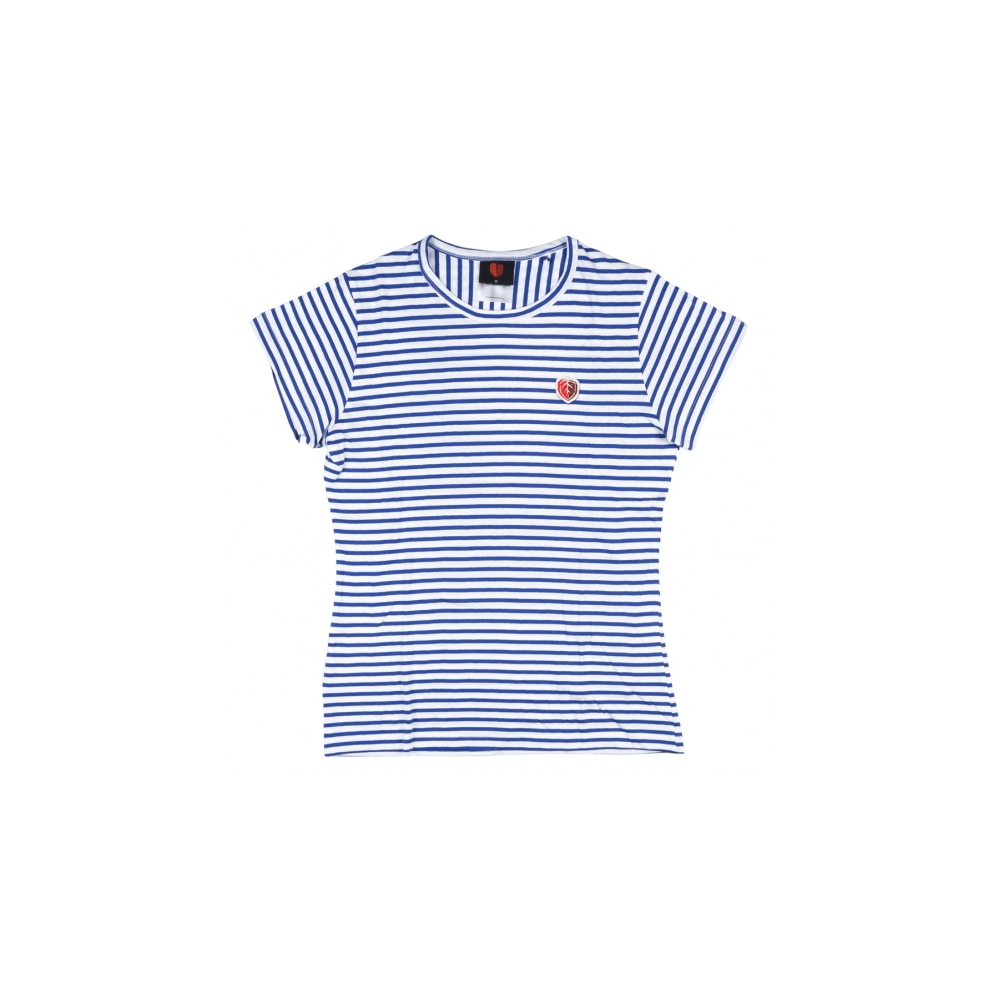 WOMENS STRIPED TEE - WHITE/NAVY - STONEY CREEK